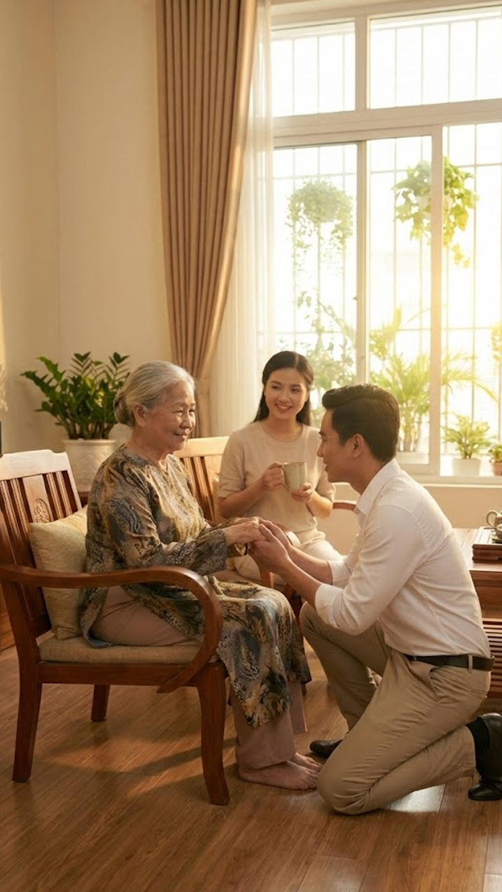 Sau khi ba mất, mẹ ở với anh hai và chị dâu. Một ngày mẹ gọi cho người con út, nói rằng “sắp không qua khỏi” vì liên tục ngất xỉu. Thương mẹ, con út đón bà về chăm. Nhưng về nhà, mẹ lại vô tình để lộ một bí mật đ-ộng t-rời mà bà che giấu bao lâu nay…