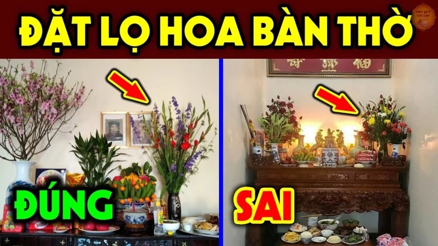 Người giàu luôn đặt lọ hoa bên trái bàn thờ khi thắp hương, nếu đặt bên phải thì sao?