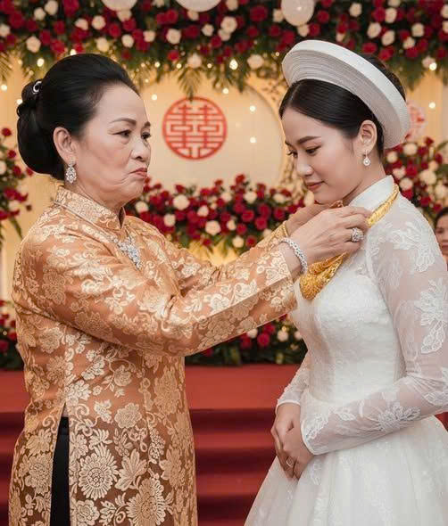Phát hiện thông gia đưa cái kiềng vàng giả để trao cho con trong đám cưới, mẹ cô dâu có màn đáp trả cao tay khiến cả rạp cươí náo loạn